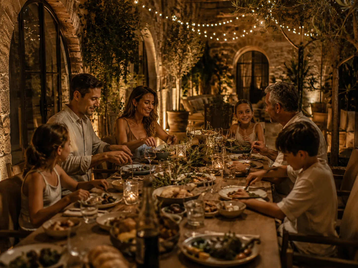 At the table