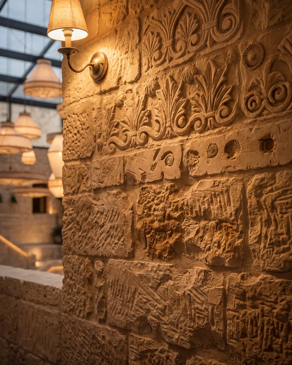 Carved limestone