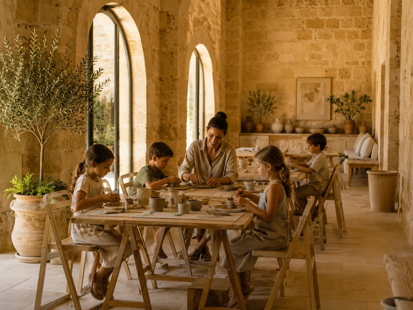 Children at the craft table