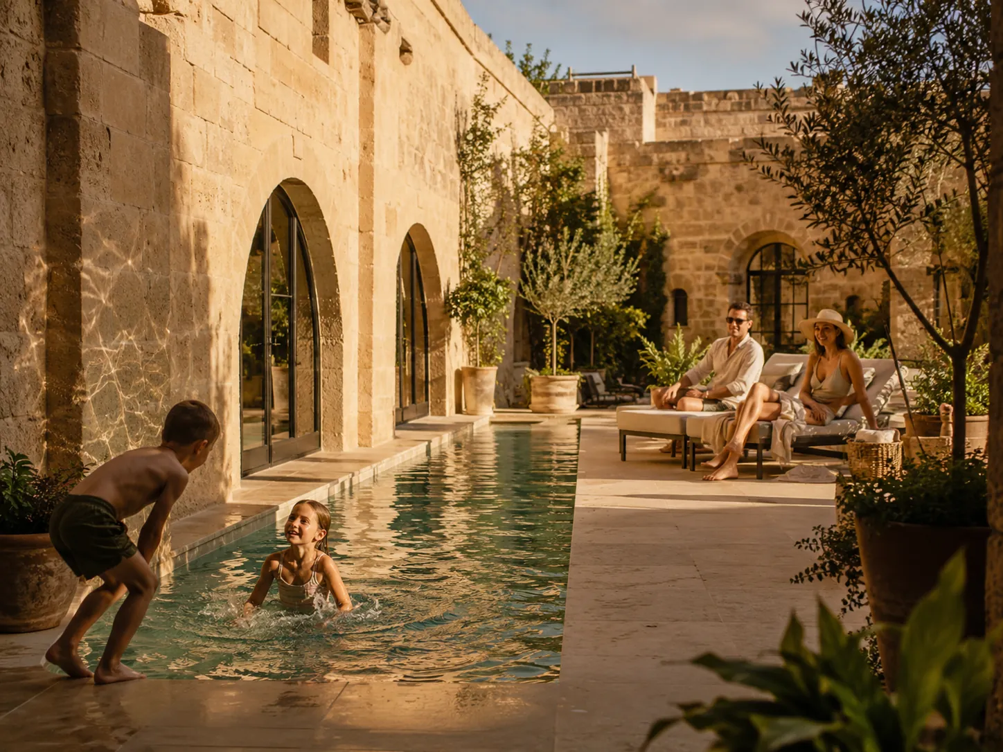 Children in the pool