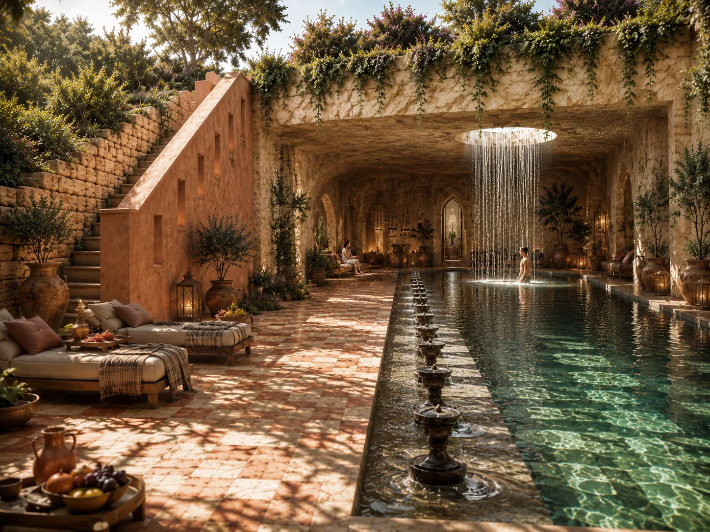 Open courtyard pool