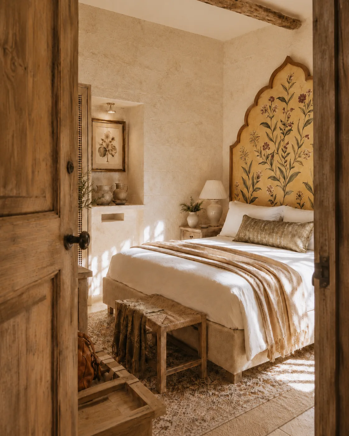 Bedroom through the arch